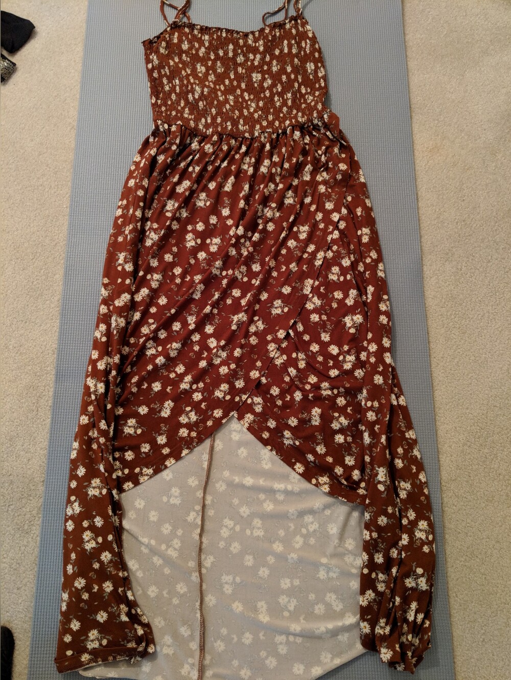 Smocked Ditsy Floral Maxi Dress